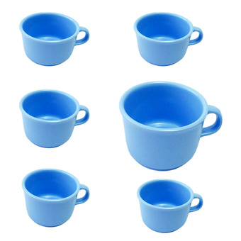 Superware Flowerware แก้วหูเมลามีนทรงต่ำ 6 ใบ (สีฟ้า)