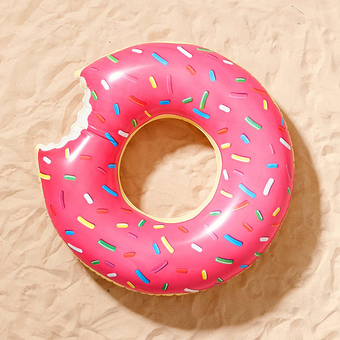 Donut Pool Float ห่วงยาง โดนัท 1.2 เมตร (Pink) แถมฟรี เครื่องสูบลมไฟฟ้า