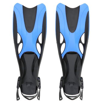 Pair of Wave Snorkeling Open Heel Fins Flippers - Size S/M (Blue)
