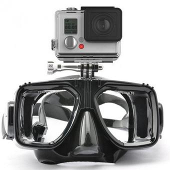 Diving Mask Snorkel Mask with Clear Tempered Glass for Adult Diving (No Screw) - intl