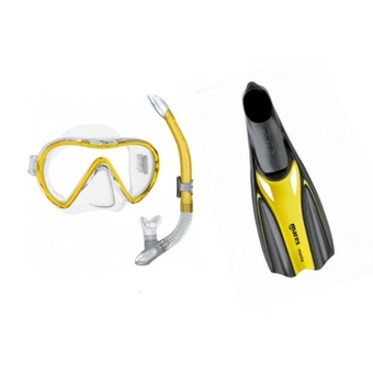 Mares Manta Snorkelling Set Yellow - With Bag
