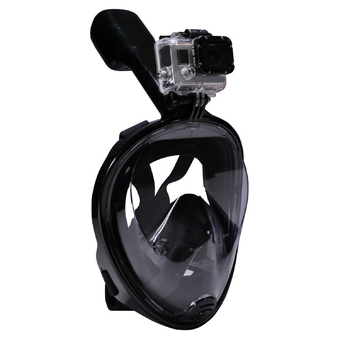 Adults Women Men Kids Snorkel Scuba Diving Anti-leak Anti-fog Full Face Mask Goggles Swimming Training Equipment Accessories with Mounting Holder for GoPro Hero 4 3+ 3 2 1 Black