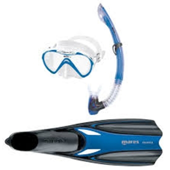 Mares Manta Snorkelling Set Blue - With Bag