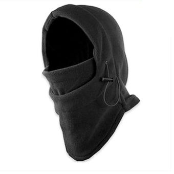 Double Layers Thicken Warm Full Face Cover Winter Ski Mask Beanie Hat Black