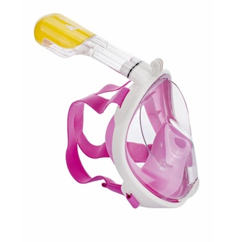 Dolphin Easybreath หน้ากากดำน้ำ แบบใหม่ ไม่ต้องคาบท่อ มีฐานติดกล้อง (สีชมพู) ไซส์ L