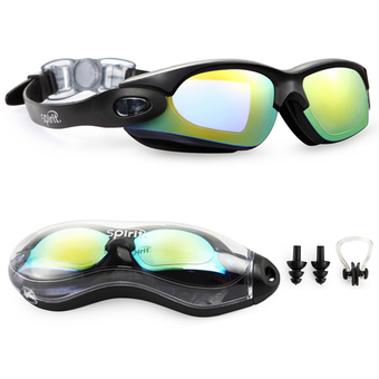 Spirit Clear Swimming Goggles Anti Fog / Scratch UV Protection Leakproof Triathlon Swim Goggles with Free Protection Case for Adult Men Women Youth Child Kids Beautiful black