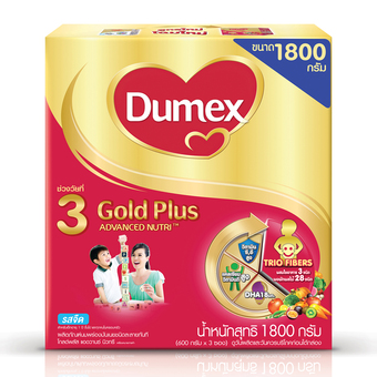 DUMEX ดูเม็กซ์ นมผง โกลด์ พลัส3 รสจืด 1800 กรัม