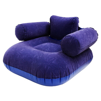GALAXY โซฟาเป่าลม มีพนักพิง Flocked Sofa รุ่น REF-15102 (สีน้ำเงิน)