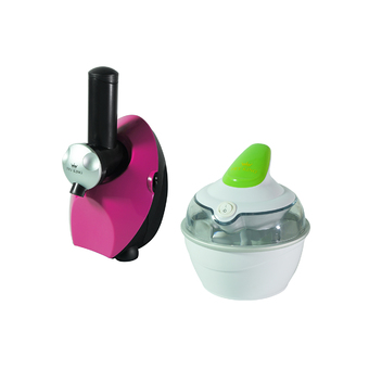Shop999 เครื่องทำโยเกิร์ตผลไม้ FR-F1 (สีชมพู) พร้อมเครื่องทำไอศกรีม รุ่น FR-F2 (Green)