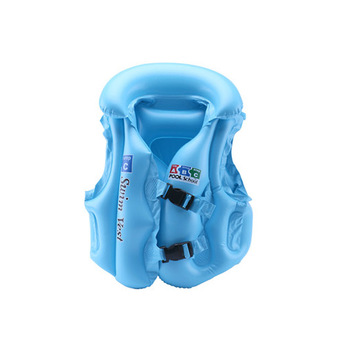 PAlight Adjustable Kids Swimming Inflatable Float Life Vest (Blue L) - Intl