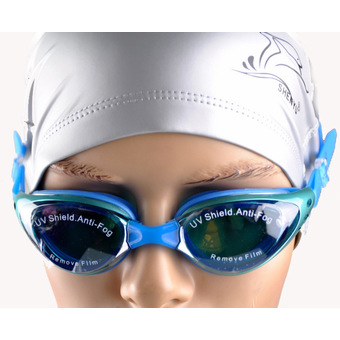 Anti-fog mirrored Adjustable Eyeglasses Men Women Unisex Coating Swimming Glasses Adult Goggles UV Shield Protect Green QE021-SZ - intl