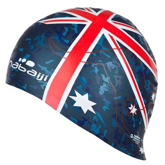 Nabaiji หมวกว่ายน้ำซิลิโคน ลายธงชาติออสเตรเลีย มาตราฐานยุโรป