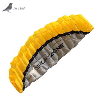 I Am A Bird 2.5M Dual Line Rainbow Sports Beach Parafoil Power Braid Sailing Kitesurf Kite (Yellow)