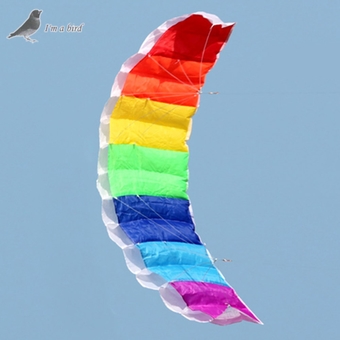 I Am A Bird Rainbow Sailing Sports Beach Dual Line 1.4M Parafoil Kite Kitesurf