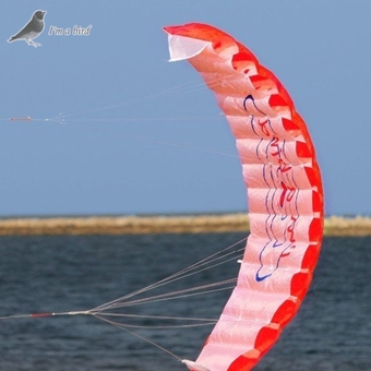 I Am A Bird 1.4M Dual Line Stunt Sports Beach Power Parachute Parafoil Kite (Red)