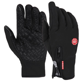 Extra Large Size Ski Gloves Winter Insulated Full Finger Touch Screen Waterproof Warm Gloves in Black