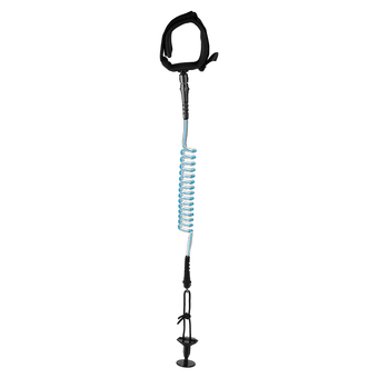 Surfing Coiled Cord Body Board Bodyboarding Wrist Ankle Leash with Leash Plug Blue - Intl
