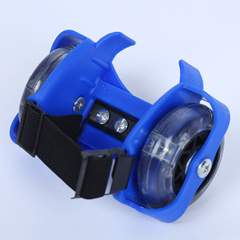 Flashing Adjustable Simple Boy and Girl Roller Skate Shoes Blue- Intl