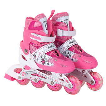 DMALL เล่นสเก็ตลูกกลิ้ง รองเท้า Children Pro Roller Style Inline Skate Outdoor Sport Shoes Size:S(27-32) - Pink