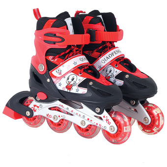 Adjustable Lnline Skate Roller Blade (Red)(Size:S)
