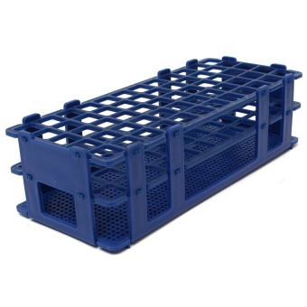 Plastic 60 Positions Test Tube Stand Bracket Rack 16mm Hole Blue