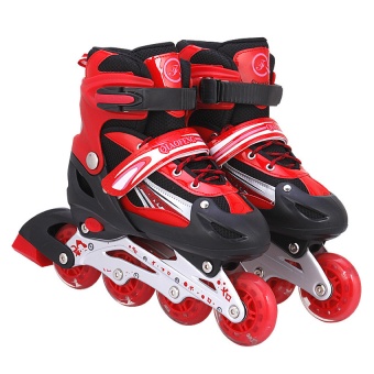 Full Flash Adjustable Lnline Skate (Red)(Size:S 27-32)
