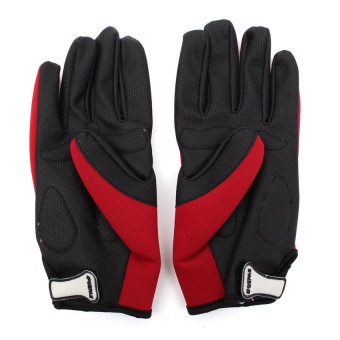 QEPAE Cycling Full Finger Gloves Bike Bicycle Red M