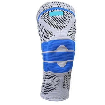 LALANG Nylon Elastic Sport Knee Pad Basketball Running Fitness Knee Support Brace M (Grey+Blue)