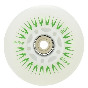 Fashion LED Light Inline Sliding Flash PU Roller Skate Wheels 72mm 90A Green
