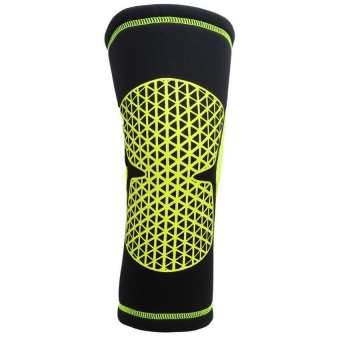 LALANG 1pc Sport Knee Pad Protector Basketball Volleyball Fitness Knee Support Brace L (Fluorescent Green)