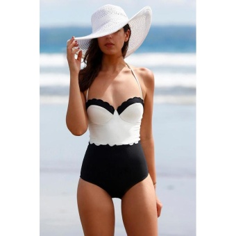 Hang-Qiao Sexy Women One Piece Swimsuit Monokini Swimwear Black