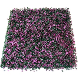 Dgrass รั้วต้นไม้เทียม ติดผนัง กำแพง ขนาด 1x1 เมตร (รุ่น MZ-88004) - ดอกไม้ม่วง