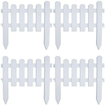 papamami Embroidered white plastic fence รั้วพลาสติก สีขาว ปักดิน (4อัน)(White)