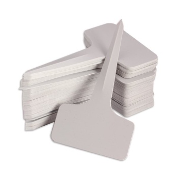 100pcs 6 x10cm Plastic Plant T-type Tags Markers Nursery Garden Labels Gray
