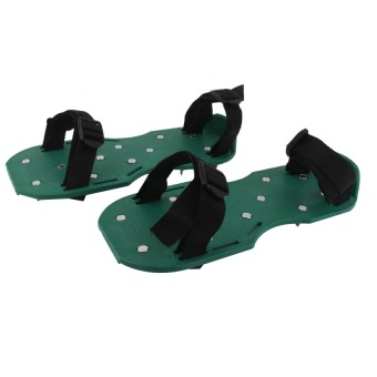 RIS Green Garden Lawn Aerator Short Spike Spiked Shoes For Garden Lawn Care
