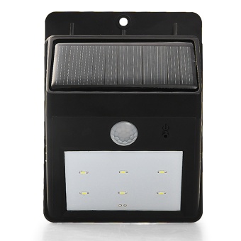 6 LED Solar Power PIR Motion Sensor Wall Light Outdoor Waterproof Garden Lamp