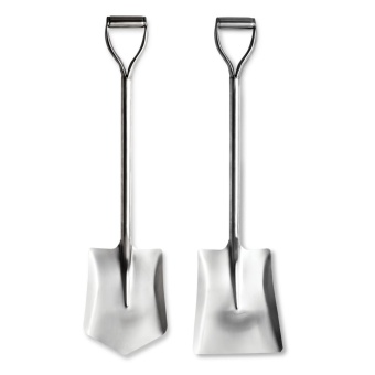 Jaguar พลั่ว ปลายแหลมและปลายตัด สเตนเลส 25 ซม. (Silver) 1 ชุด