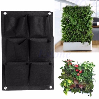 BolehDeals BolehDeals 6 Pockets Hanging Vertical Garden Wall Planter Bag Indoor/Outdoor Herb Pot