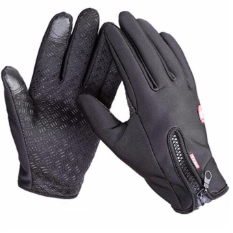 Outdoor Sport Gloves Touch Screen Windproof Winter Windstopper Waterproof Gloves (Black)