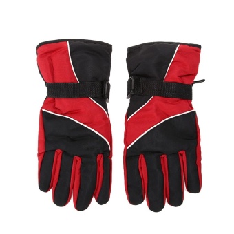 Winter outdoor sport Mountain Skiing Gloves windproof waterproof warm snowboard Below Zero ski Cycling Gloves men women(red)