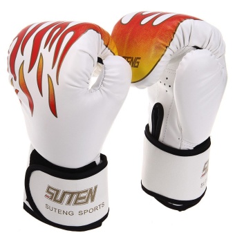 1 Pair Suten Sparring Muay Thai Grappling Fire Pattern Kick Boxing Gloves - INTL