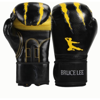 Bruce Lee classic boxing gloves(black with yellow) - Intl