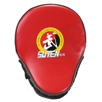 23x19x5cm Boxing Glove Mitt Hand Target Focus Punch Pad For Karate MMA Training Black Edge Red Surface