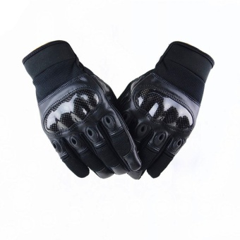 Tactical Gloves Army Outdoor Paintball Slip-resistant Airsoft Shooting Full Finger Racing Gloves Black (Intl)