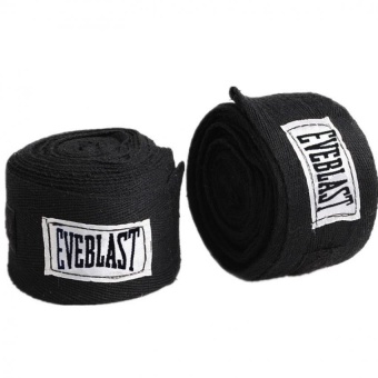 Absorb Sweat Cotton Sports Bandage Boxing Binding Protect Belt Hand Wraps (Black)