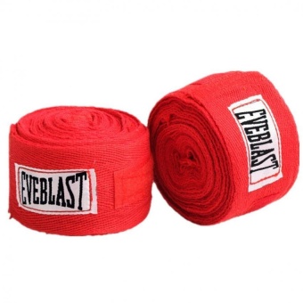 Absorb Sweat Cotton Sports Bandage Boxing Binding Protect Belt Hand Wraps (Red)