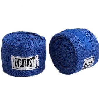 Absorb Sweat Cotton Sports Bandage Boxing Binding Protect Belt Hand Wraps (Blue)