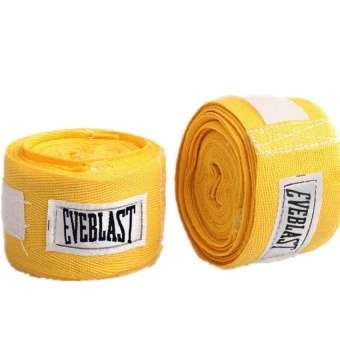 Absorb Sweat Cotton Sports Bandage Boxing Binding Protect Belt Hand Wraps (Yellow)