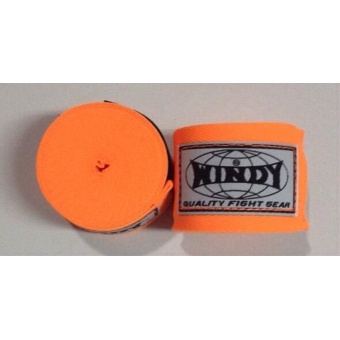 Windy วินดี้ ผ้าพันมือชกมวยไทย ผ้าคอตตอน สีส้ม - Windy Handwraps - Orange