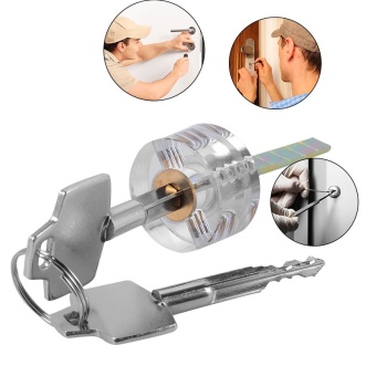 Transparent Visible Cutaway Padlock Locksmith Practice Lock with 2 Keys TH462
